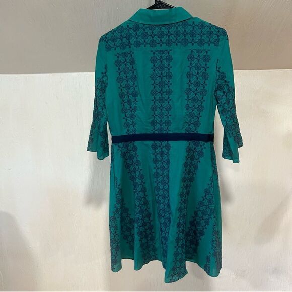 Draper James Floral Honeycomb Lace 3/4 sleeve Shirtdress - Picture 8 of 16